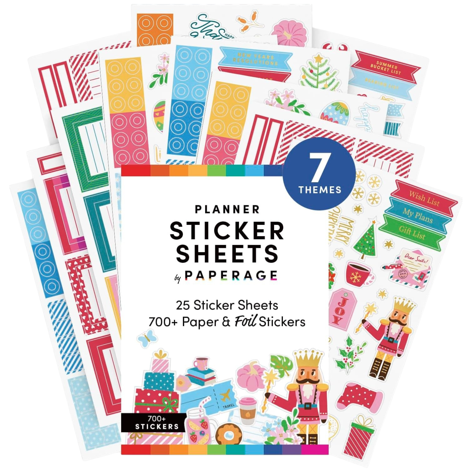 Paperage Rainbow Theme Sticker Decals Over 1,680 Seasonal & Gold Foil Stickers