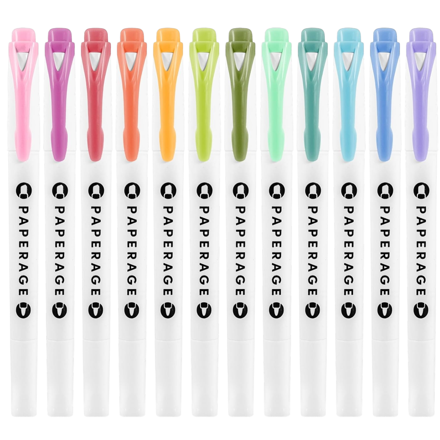 Dual Tip Pastel Highlighters, Assorted Colors 12 Pack